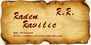 Raden Ravilić vizit kartica